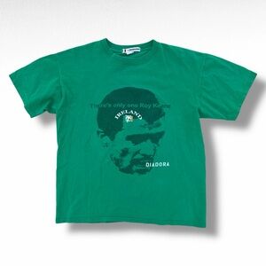 Rare Vintage Diadora Roy Keane Ireland Soccer T-Shirt Green Size Medium 90s Y2K